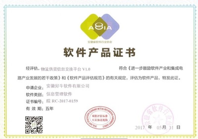 热烈祝贺安徽好牛软件有限公司荣获双软证书